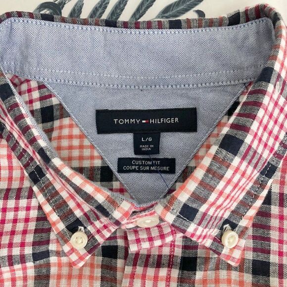 Tommy Hilfiger Men's short sleeve plaid button down shirt NWT size large - Picture 6 of 6